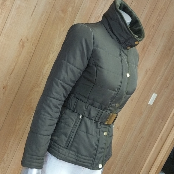 NY&CO Olive Green Puffer Jacket Size XS - Picture 6 of 12